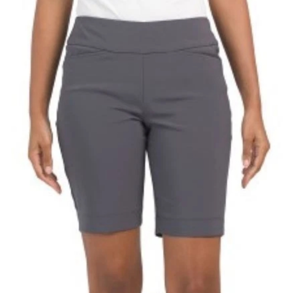 IBKUL Women's Size 6 Shorts Stain Resistant UPF 50+ Charcoal Pull On